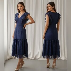 Antonio melanie lace midi dress